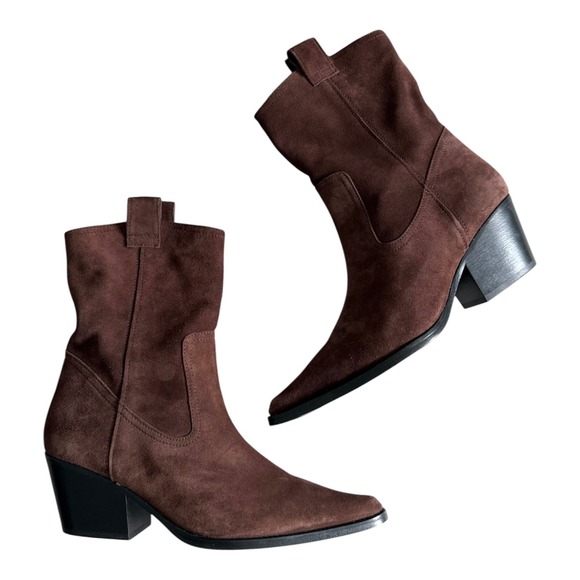 STAUD June Brown Suede Boots 37 - Picture 9 of 9